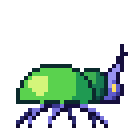 Animated pixel-art beetle sprite from SpritePilot's free Creatures pack