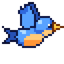 Animated pixel-art bird sprite from SpritePilot's free Creatures pack