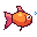 Animated pixel-art fish sprite from SpritePilot's free Creatures pack