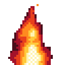 Animated pixel-art fire sprite from SpritePilot's free Effects pack