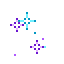 Animated pixel-art magic sparkle sprite from SpritePilot's free Effects pack