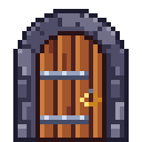 Animated pixel-art door sprite from SpritePilot's free Environment pack