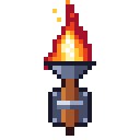 Animated pixel-art wall torch sprite from SpritePilot's free Environment pack