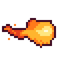 Animated pixel-art fireball sprite from SpritePilot's free Magic & Projectiles pack