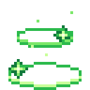 Animated pixel-art healing aura sprite from SpritePilot's free Magic & Projectiles pack