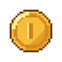 Animated pixel-art coin sprite from SpritePilot's free Pickups pack