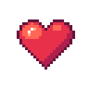 Animated pixel-art heart sprite from SpritePilot's free Pickups pack