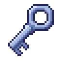 Animated pixel-art key sprite from SpritePilot's free Pickups pack