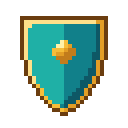 Animated pixel-art shield sprite from SpritePilot's free Pickups pack